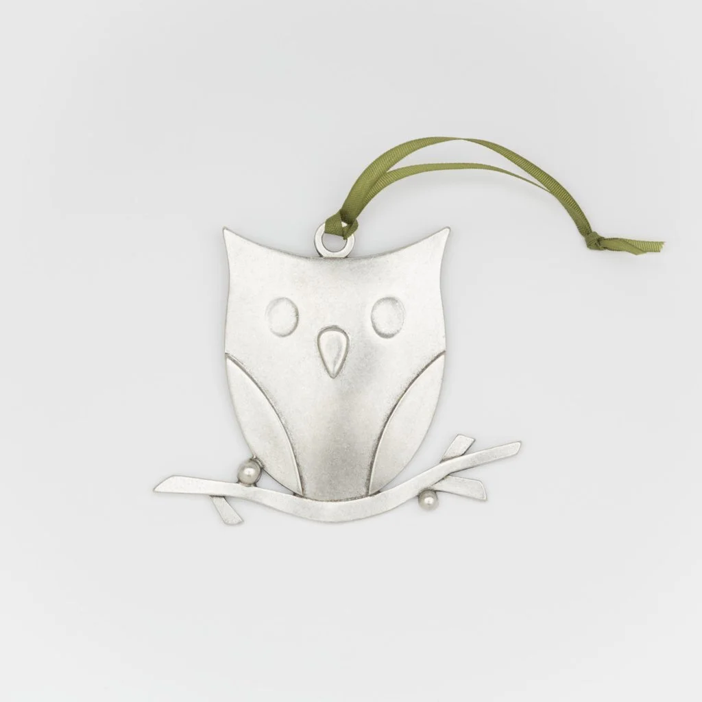 Pewter Owl Ornament