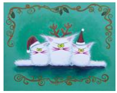 "Christmas 3 Cranky Cats" Card - Cindy Schmidt