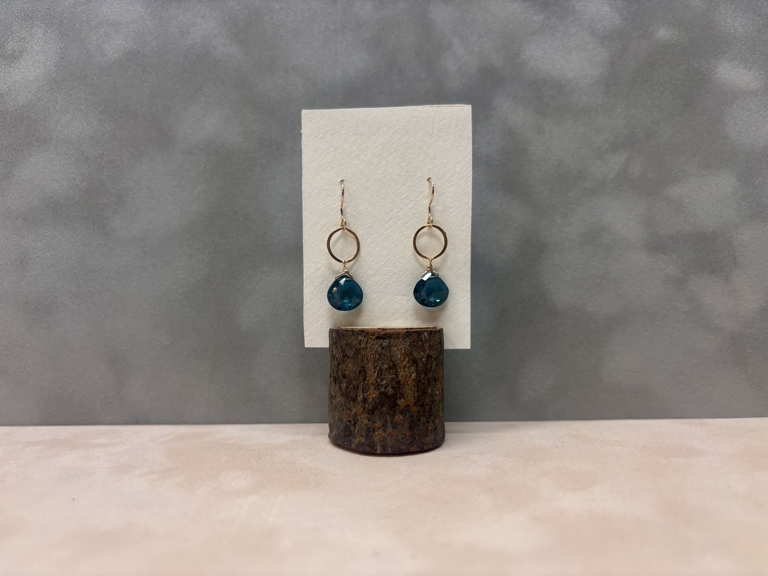 London Blue Topaz Gold Earrings