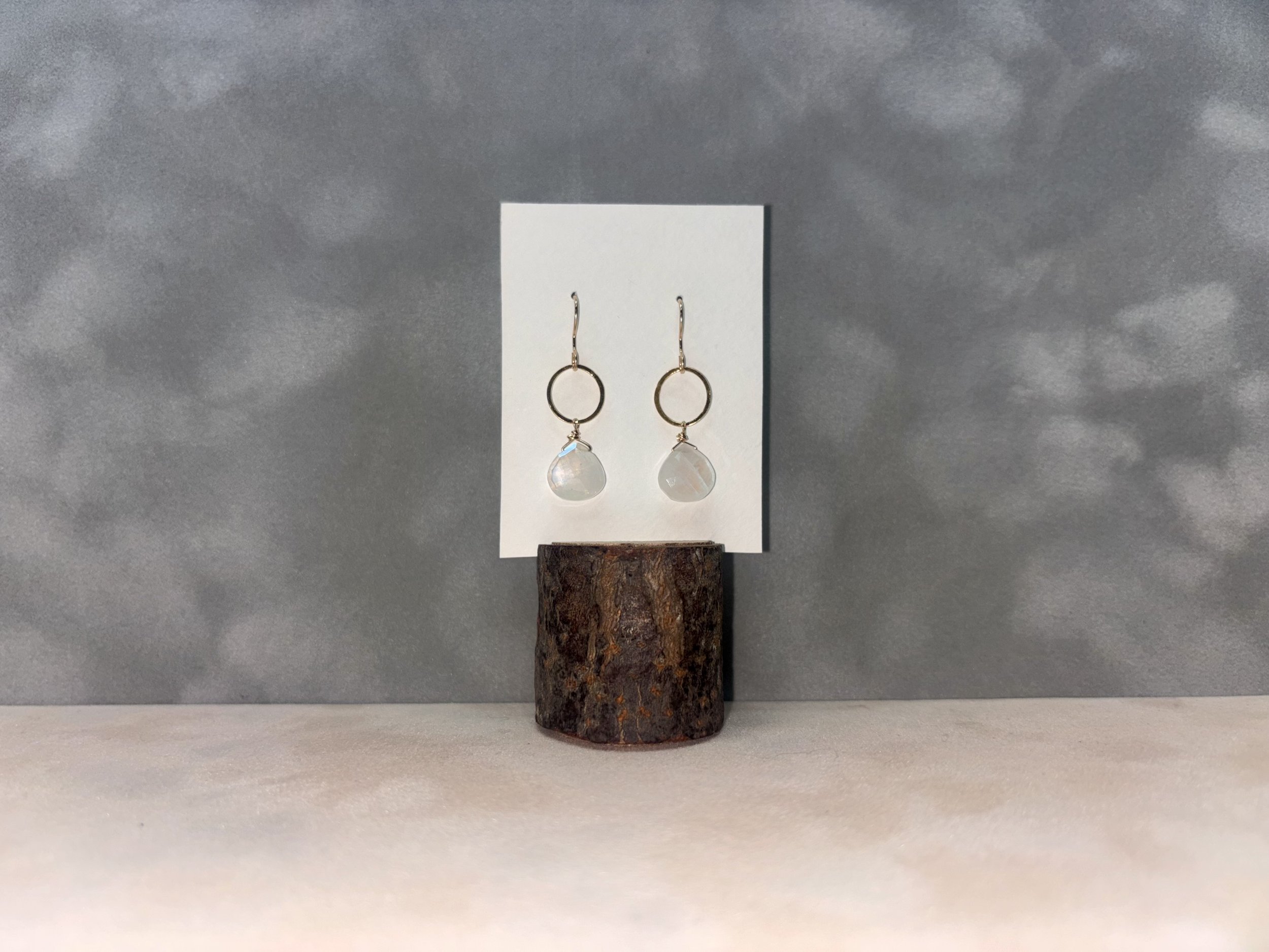 Moonstone Gold Earrings