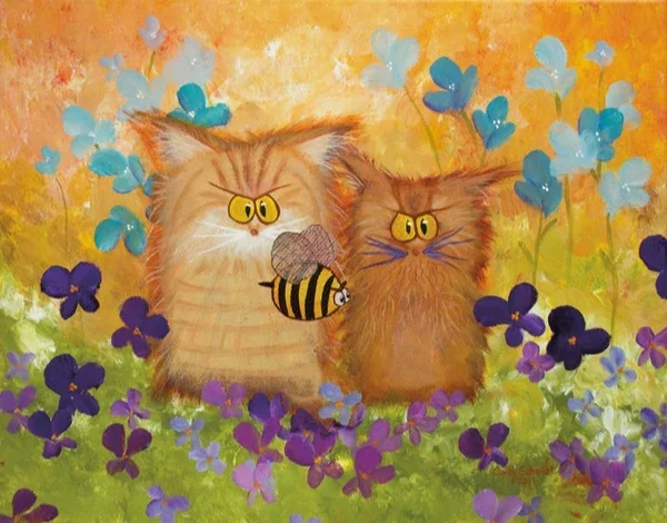 2OrangeCrankyCatswithBee-Small.webp