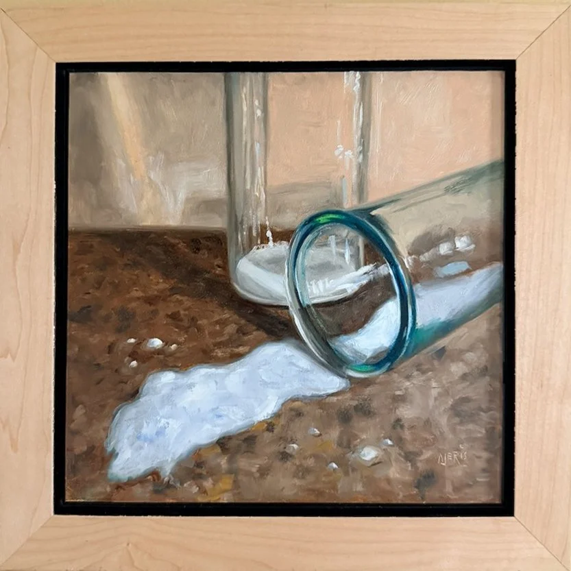 Don't Cry:  Andrea Jeris Oil painting 8x8 $300