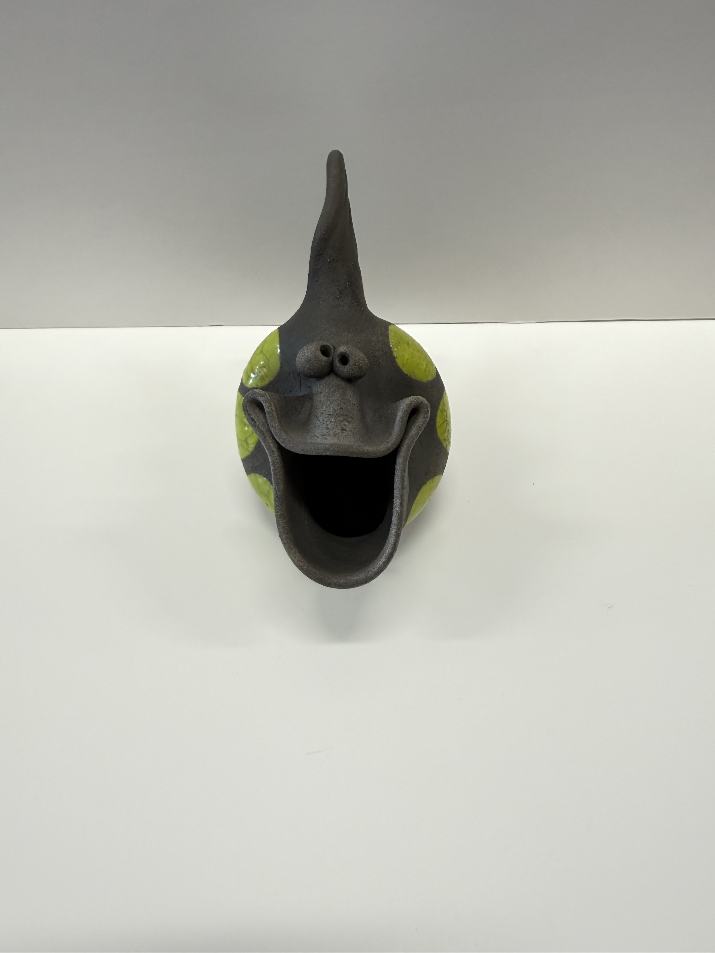 Small Sitting Happy Raku Fish