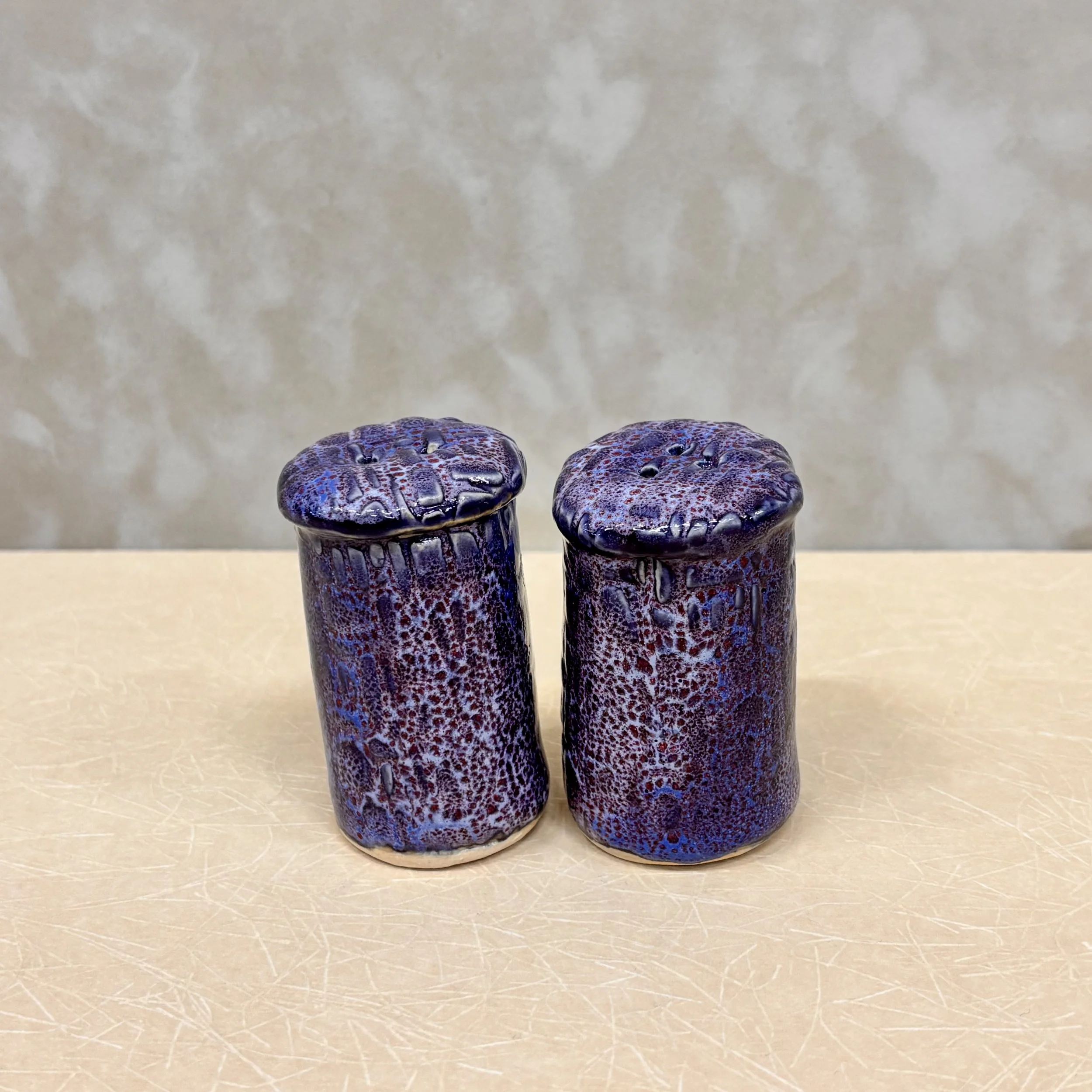 Salt and Pepper Shakers - Purple Round Top