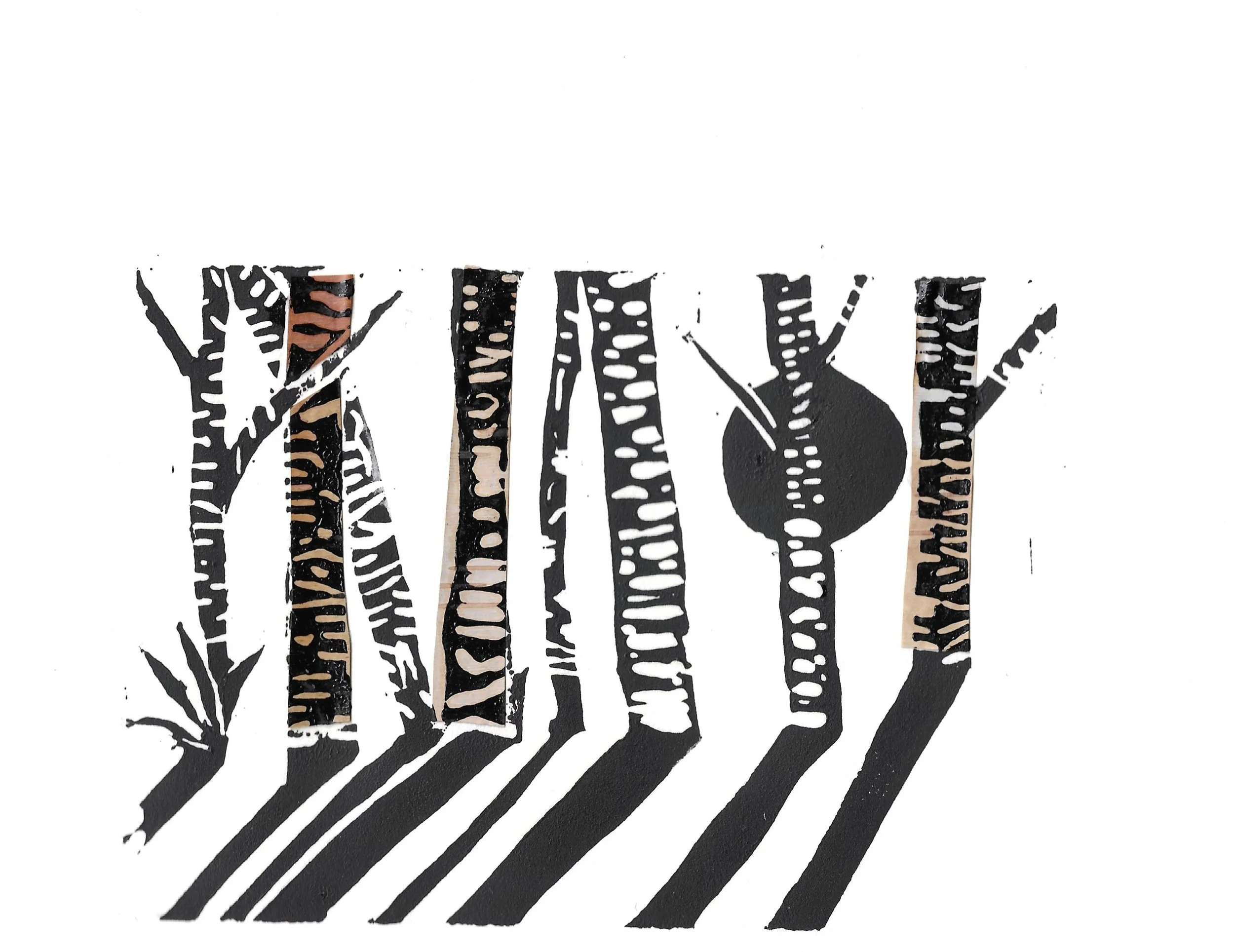 Shady
Debbie Viele
Linocut with birch bark 13 x 16
$125.00