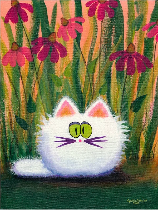 WhiteCatConeflowersWeb.webp