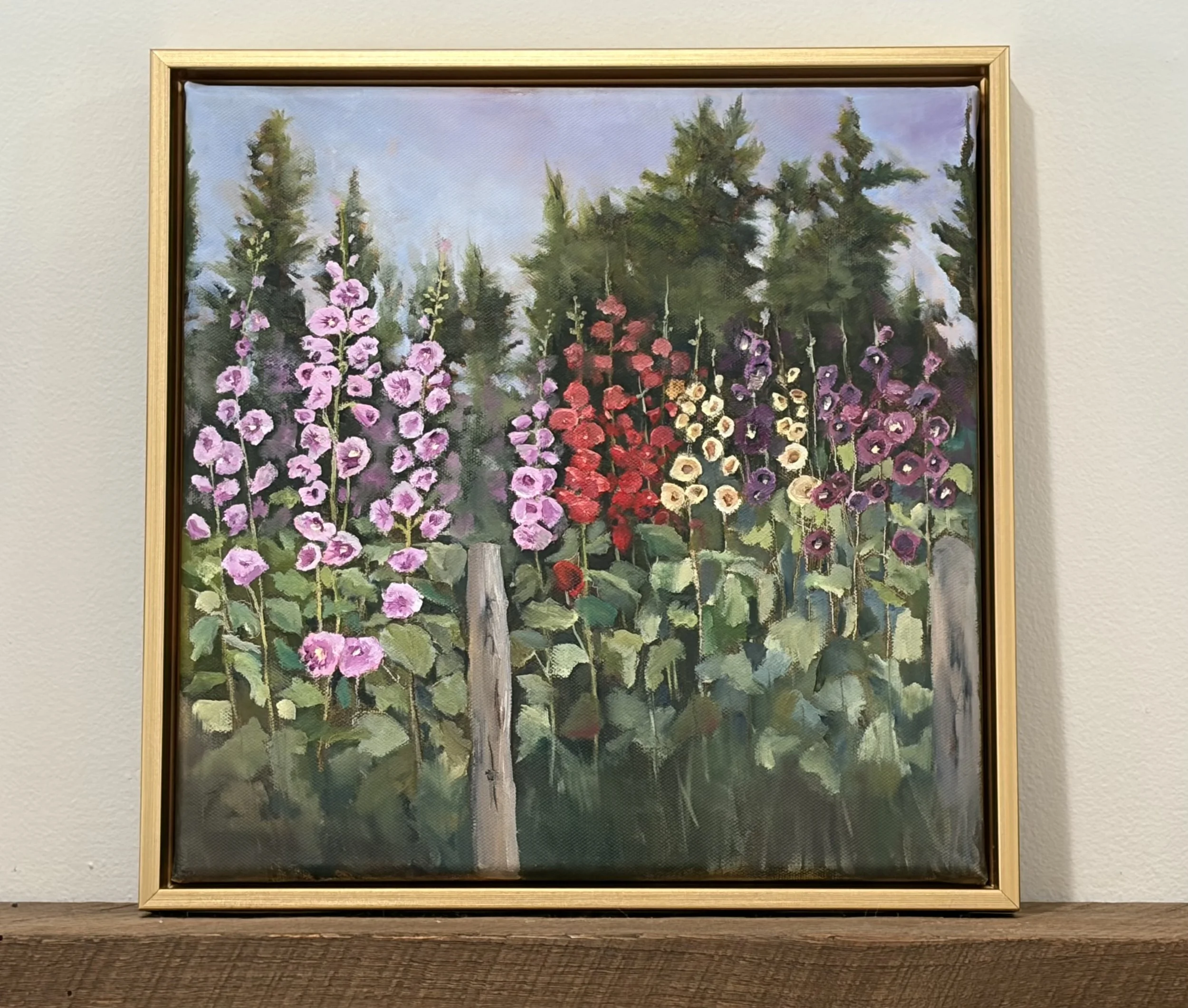 Hollyhocks at the Farm Julie Penfold.jpeg