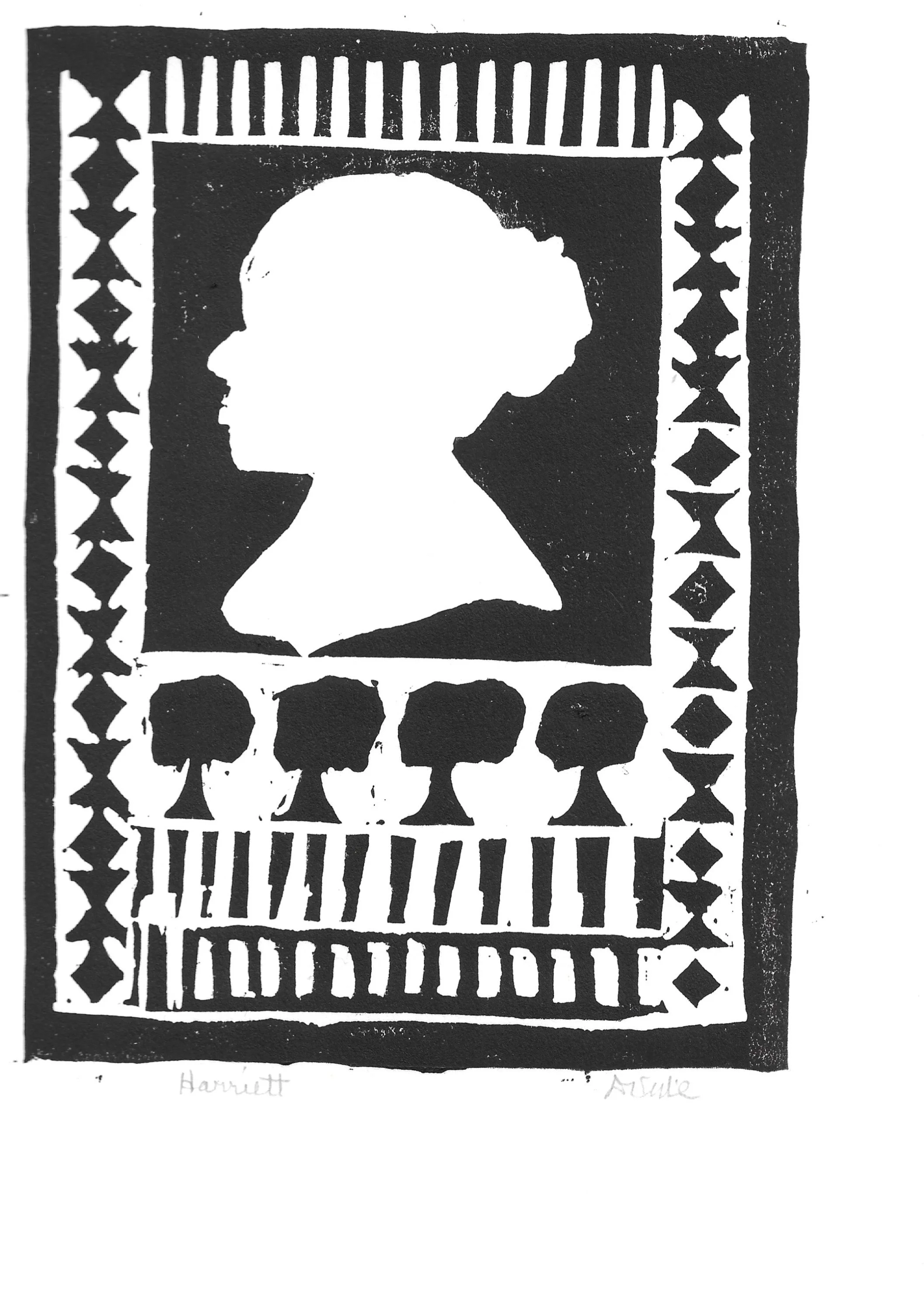 Harriett
Debbie Viele
linocut 13x16
$125.00