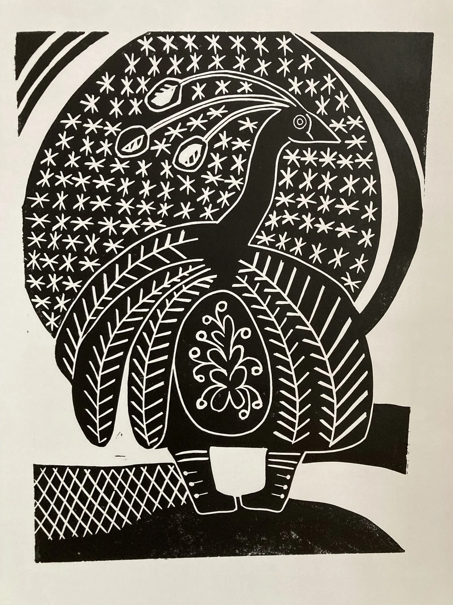 Snow Bird 
Laura B DeLind
linocut 8 x 10
$200.00