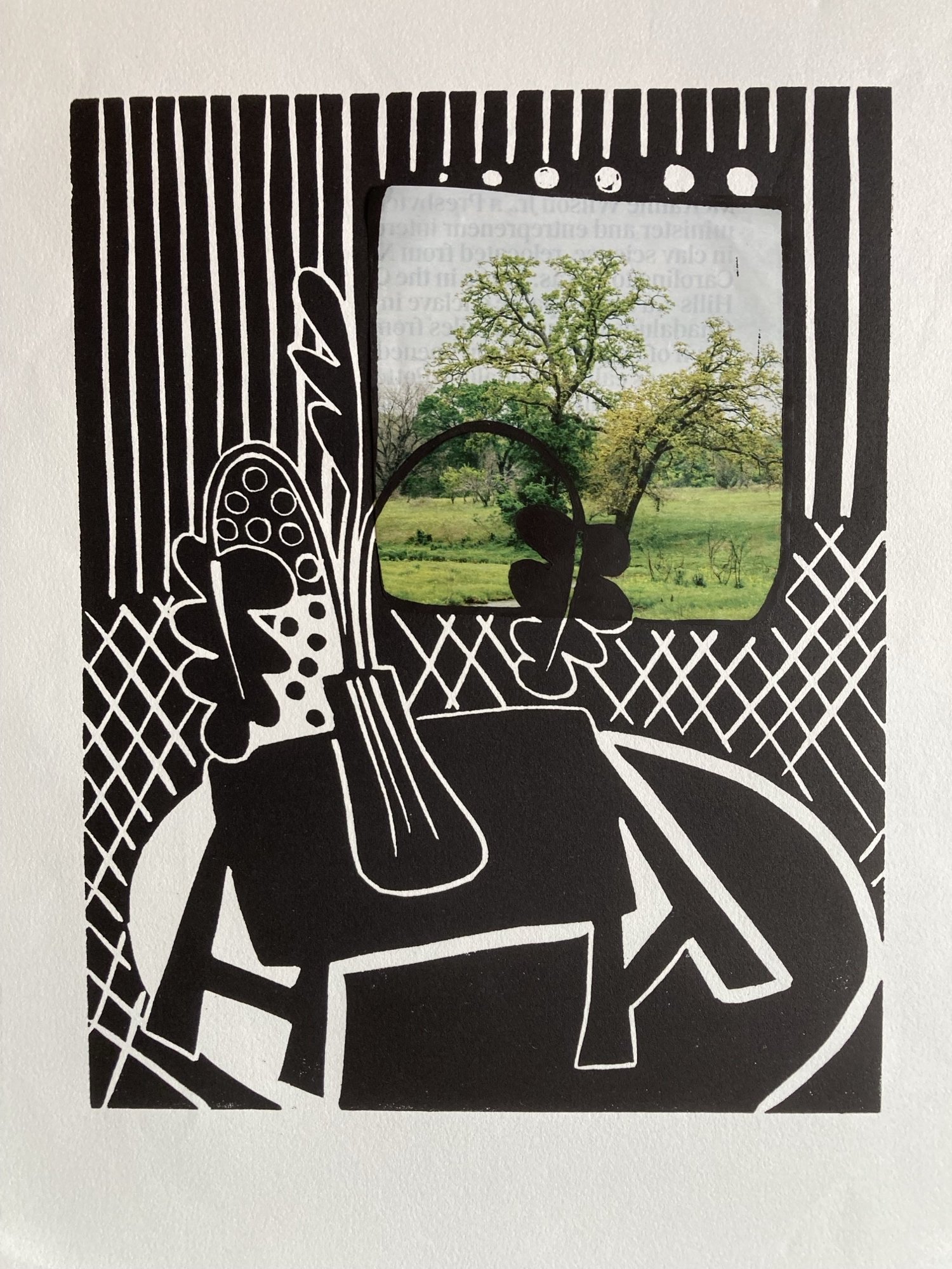 A Dancing Table
Laura B DeLind
linocut 8 x 10
$200.00