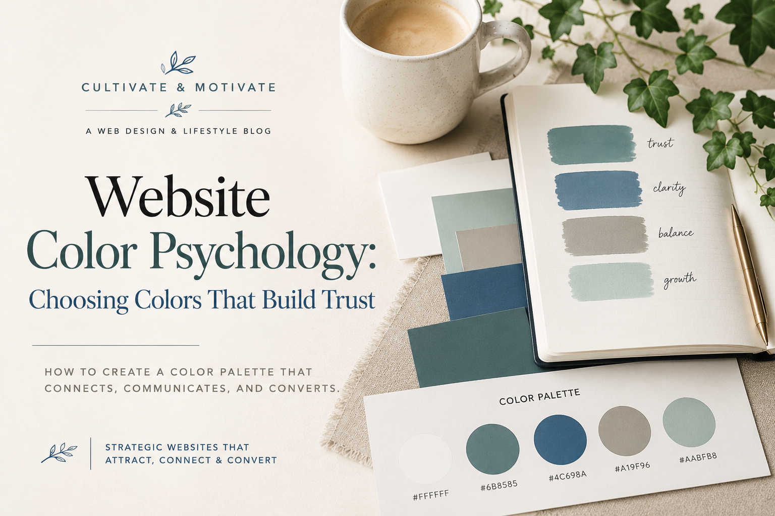 Website color palette illustrating color psychology, branding, and user experience.