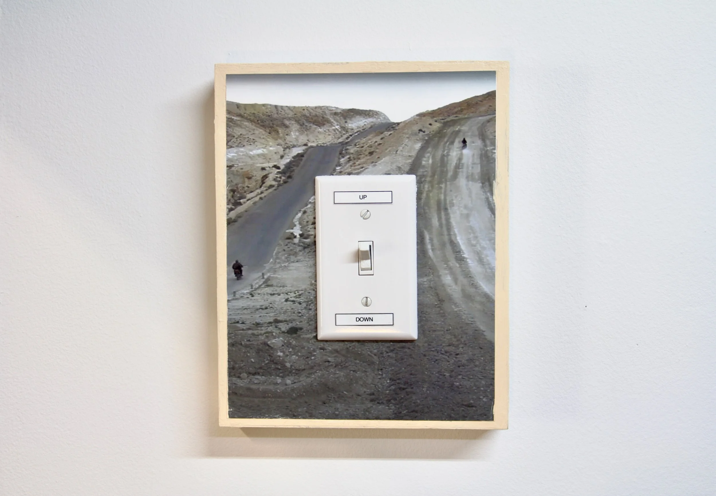 Up/Down, mix media on wood panel, 8 x 10 in
