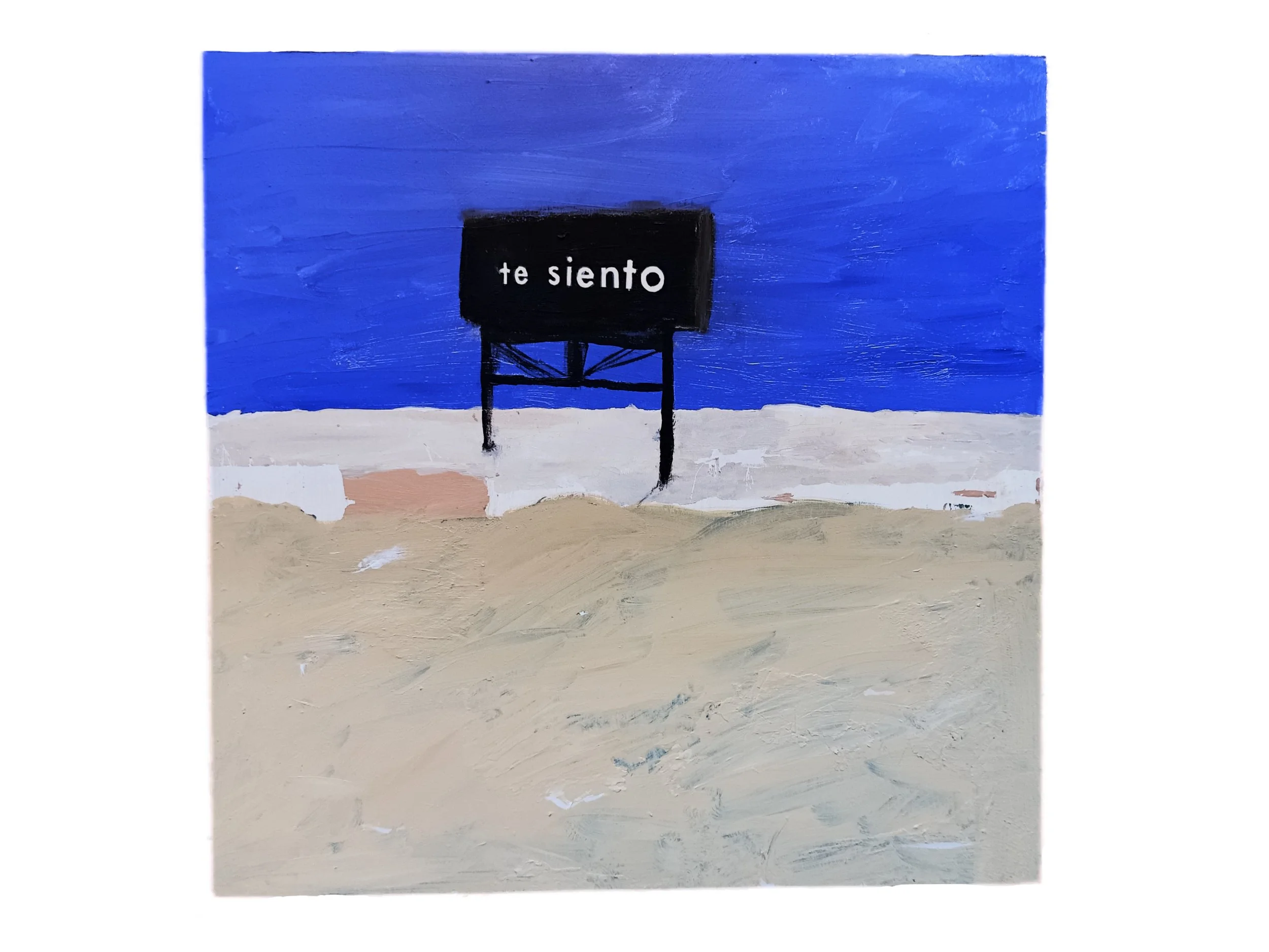 Te Siento (I Feel You). Acrylic and pastel on wood panel, 17 x 13 in. (framed)
