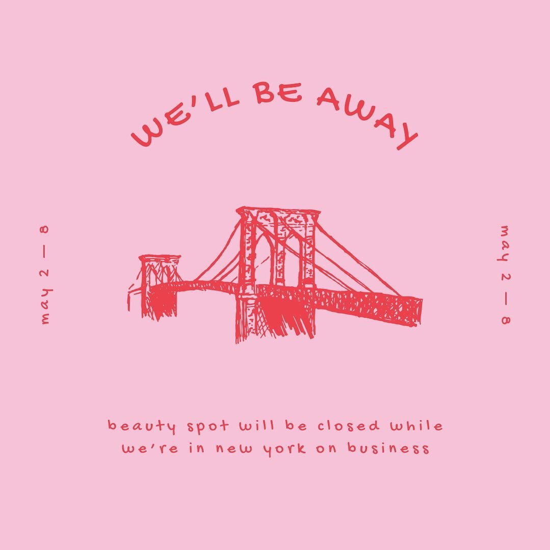 May is now open for booking 💫 

On that note, Beauty Spot will be closed May 2-8 while we&rsquo;re in New York on business &mdash; please plan ahead and book your appointments accordingly (especially those lash fills) 

❤️❤️❤️