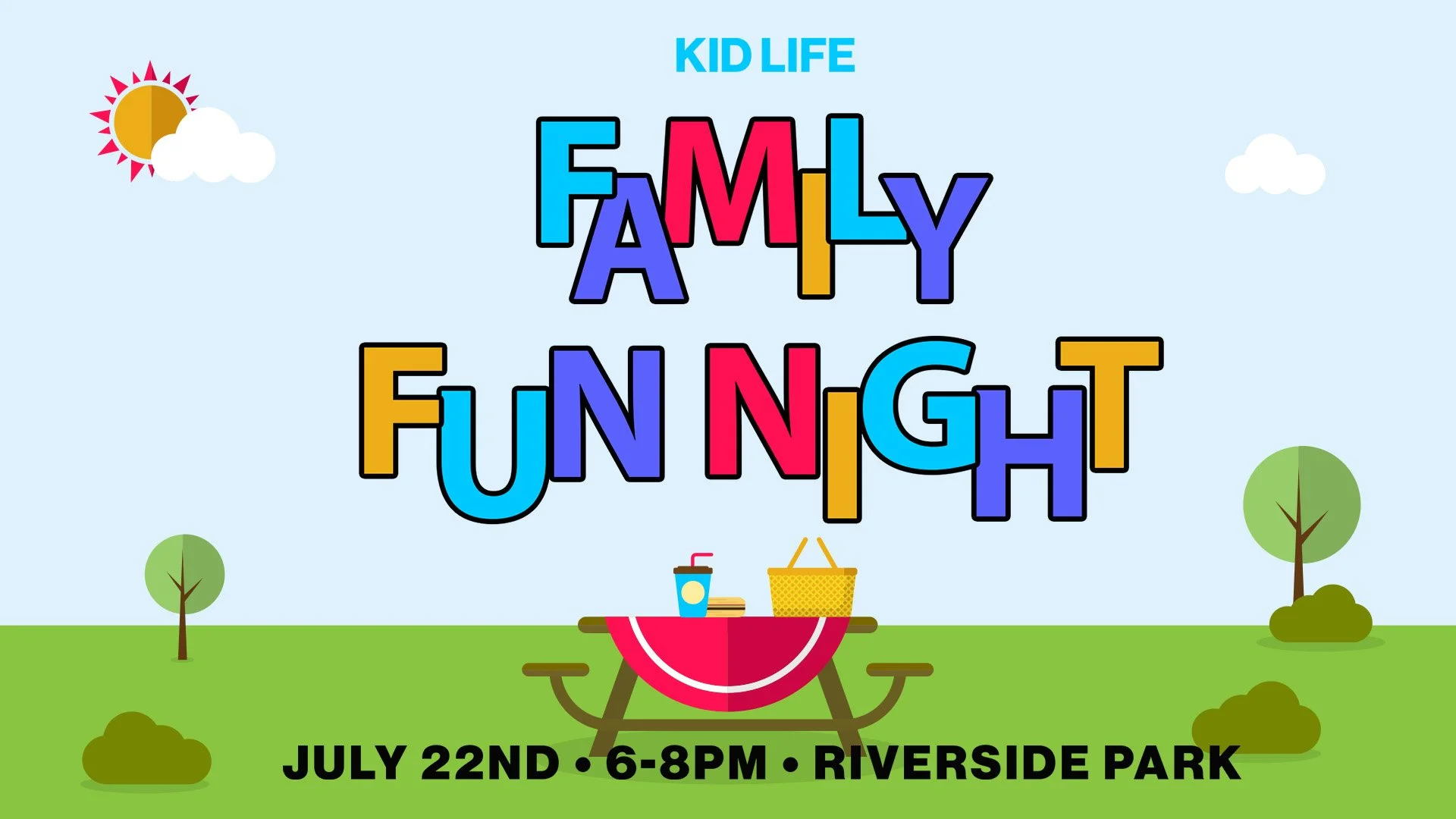 Bring your family and join us at Riverside Park, Wednesday July 22nd from 6:00pm-8:00pm for a fun evening of food and games! We will be having a cookout near the South Pavillon and the yard will be filled with fun games like corn hole, 9 square, spik
