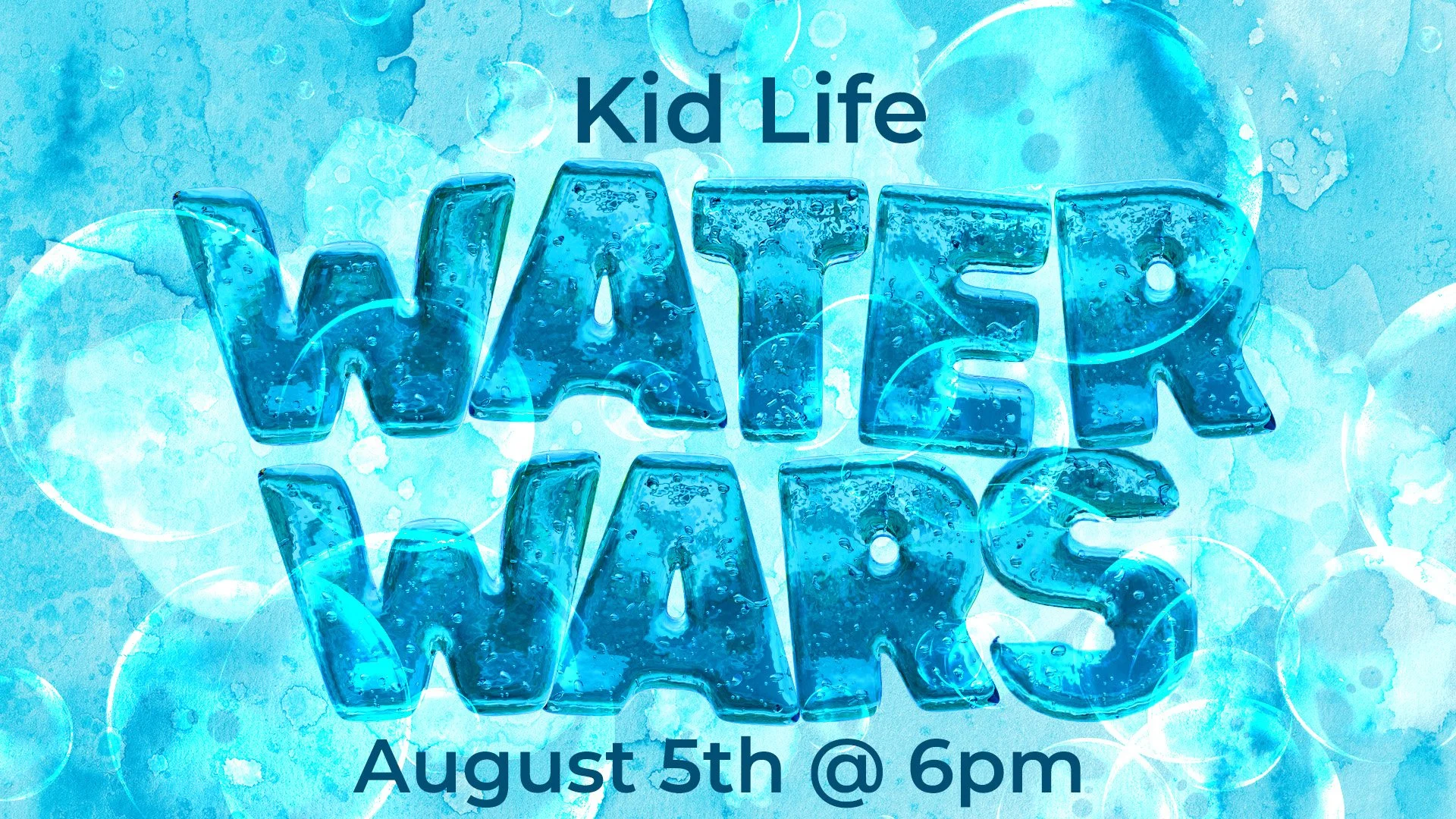 Kid Life Water Wars is an event for kids 4 years old-5th grade on Wednesday, August 5th from 6:00pm-8:00pm. Elementary kids will get to compete on teams in tons of water games-  including water balloon battles, baby pool kickball, the super soaker ch