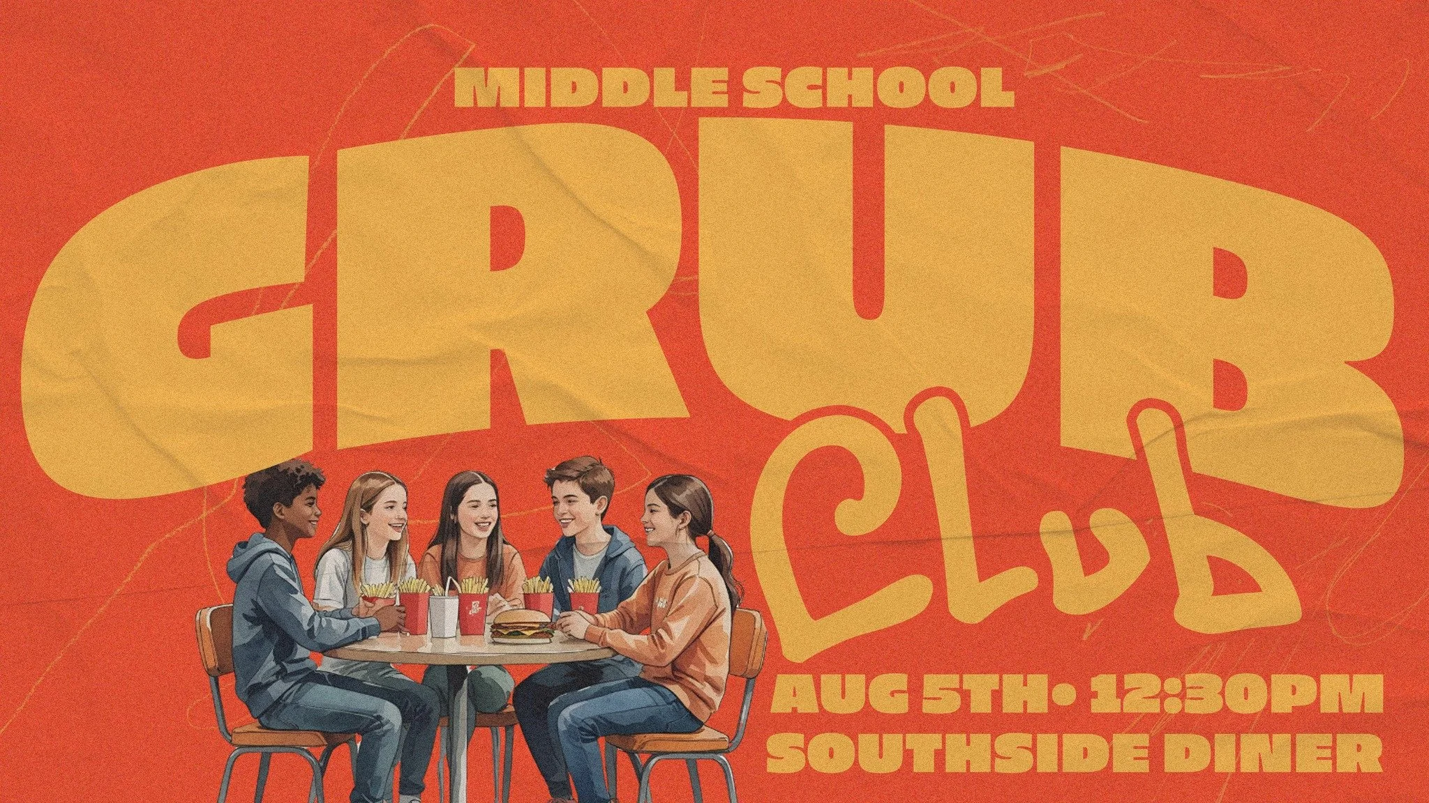 Middle schoolers! Throughout the summer, we're hitting up different spots around town for lunch and good company. No agenda, no program &mdash; just great food, great people, and a reason to get out of the house.

Our August stop is: 
Southside Diner