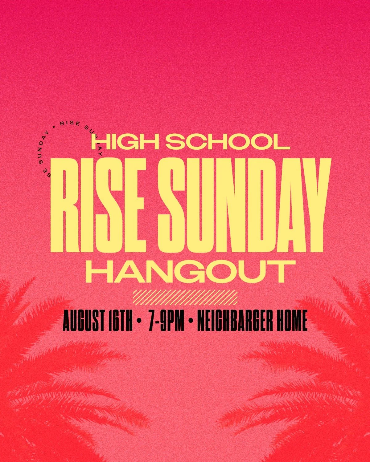 High School Life is officially welcoming our rising freshmen. New 9th graders will stay after the Middle School event ends and have some time with Pastor Evan &amp; Pastor Stewart before the rest of the group joins at 7. 

Once 7 hits, everyone's in.