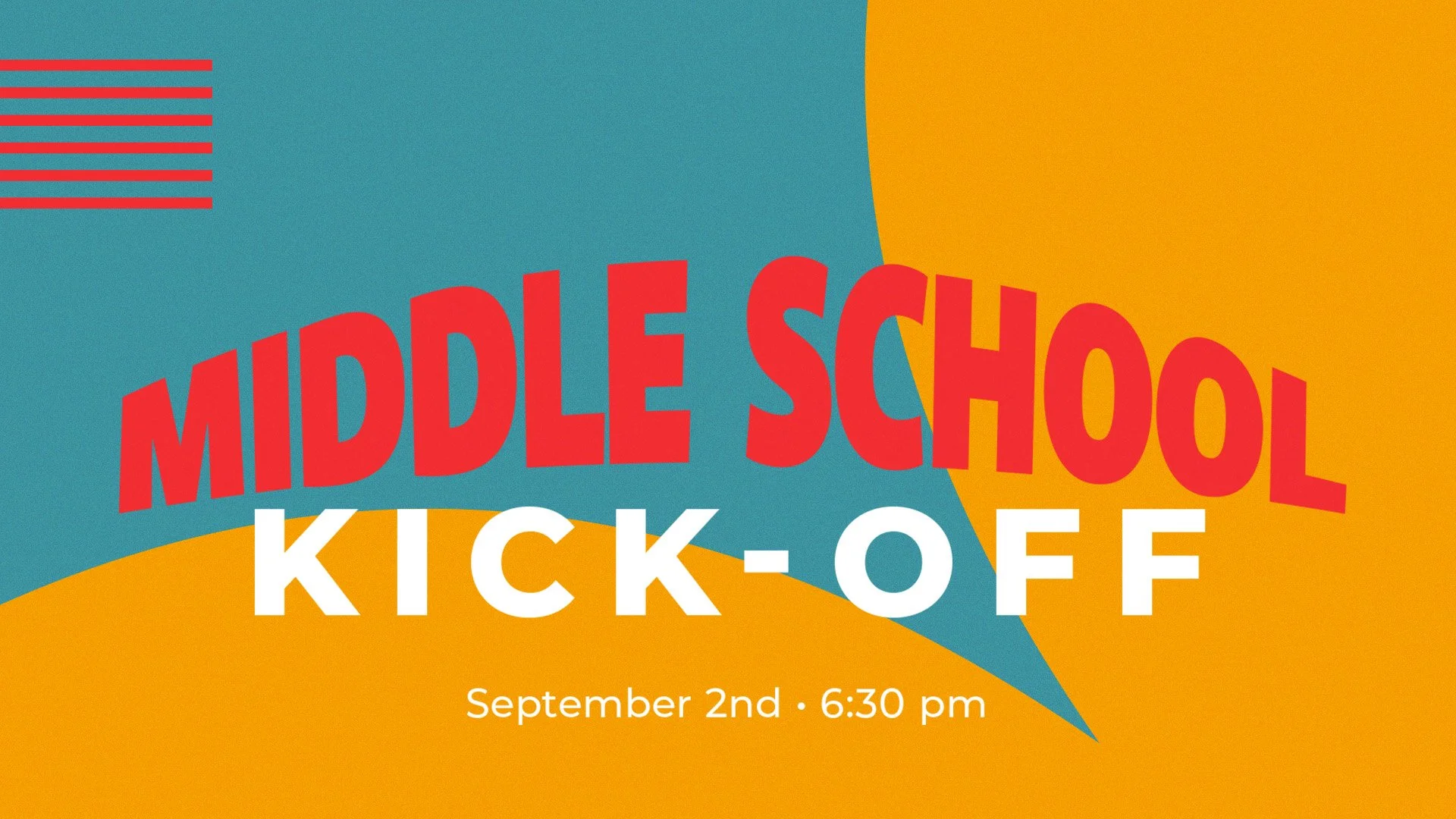 Middle School Life! We are excited to kick off our midweek gatherings this year! Students will meet from 6:30 to 8pm in the youth room on the 1st and 3rd Wednesdays of every month, and our hope for these nights is that they become a place where stude