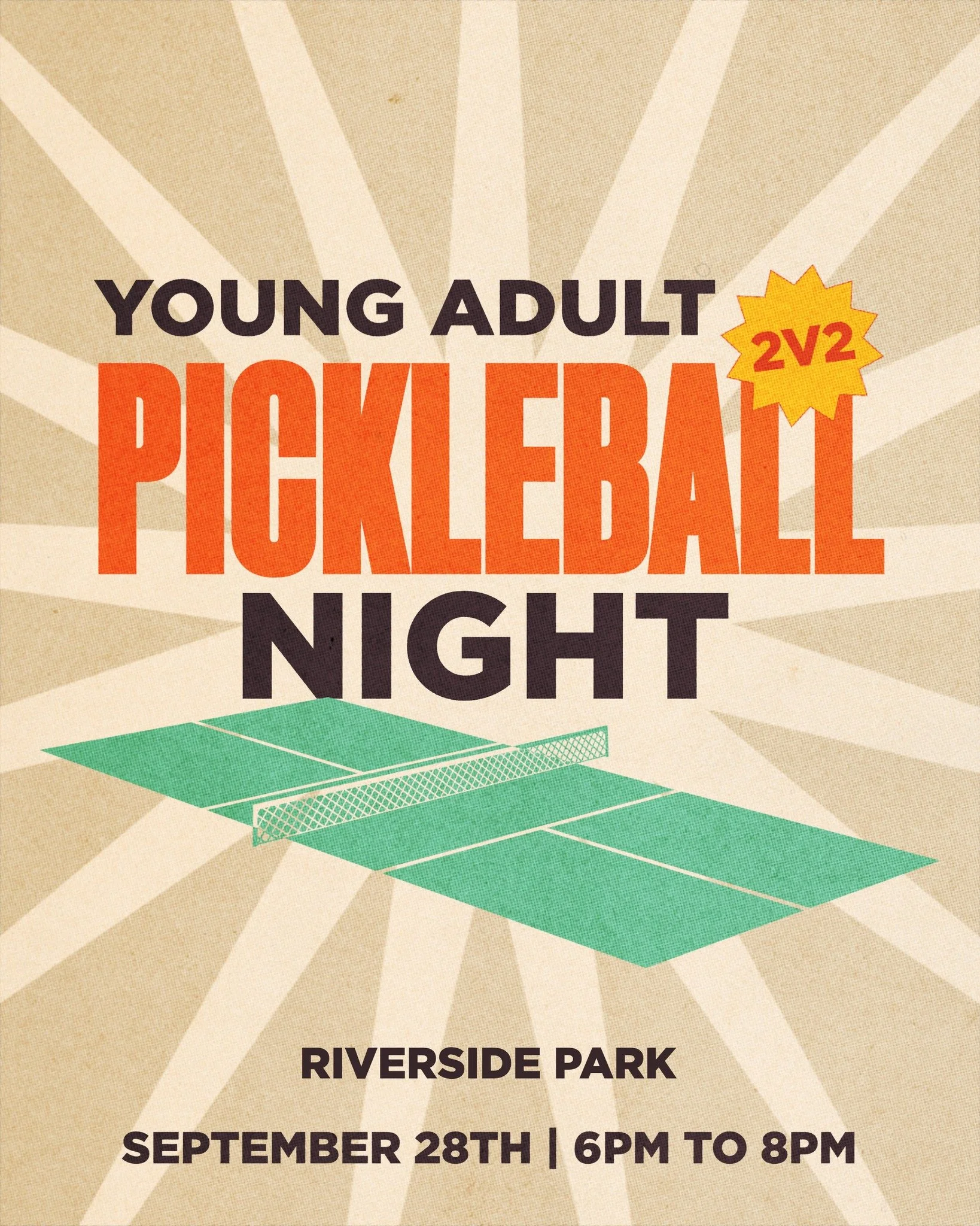 Where: Riverside Park
  955 W High St
  Mt Vernon, OH 43050
When: September 28
What Time: 6-8pm

Grab a partner, pick a team name, and get ready to compete. Young Adult Life is hosting a pickleball tournament on Monday, September 28 from 6 to 8pm at 