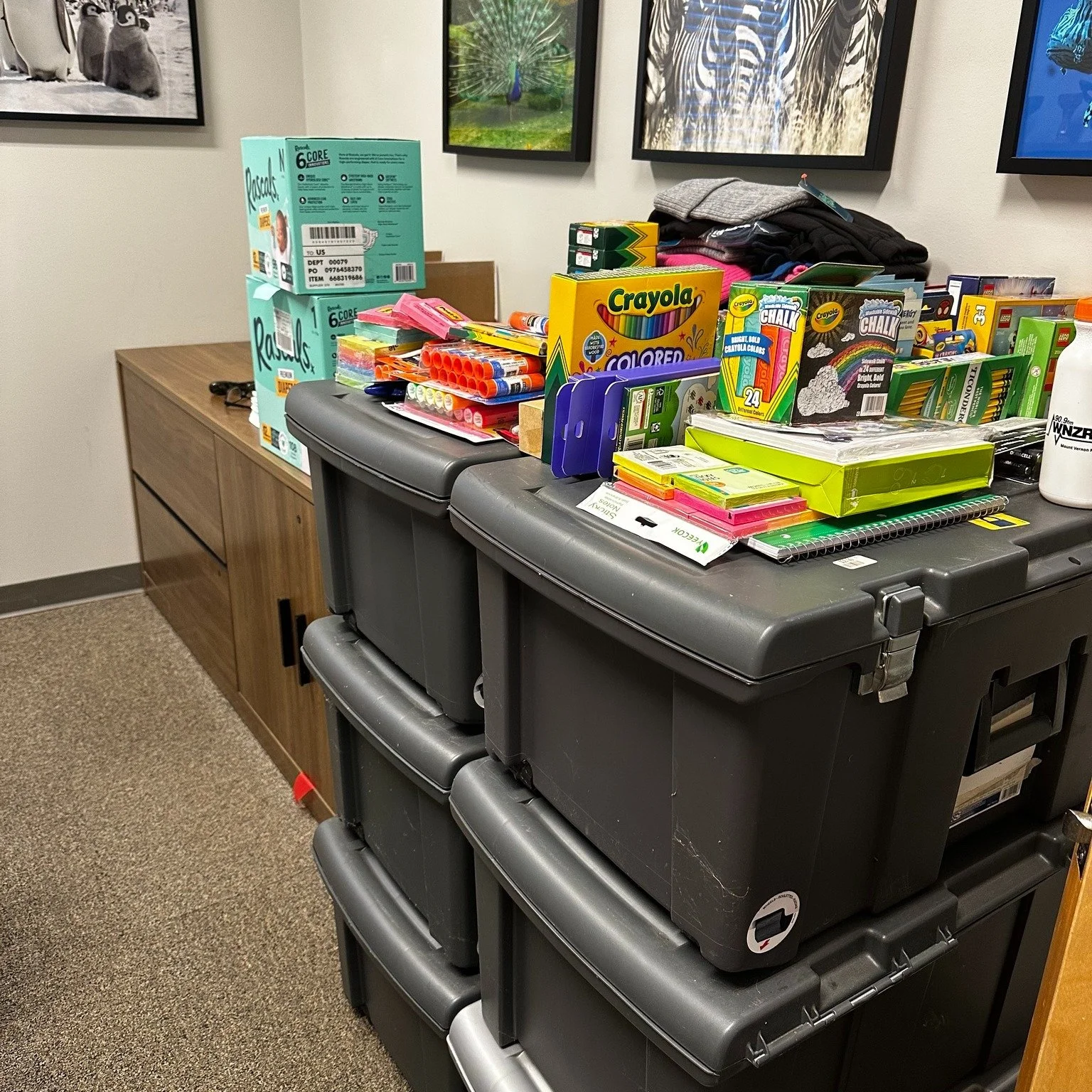 Pastor Tom's office is currently more supply closet than office. Piles and piles of donated supplies for Support Our Schools, all headed to students and teachers across Knox County. Thank you, LIFERs.