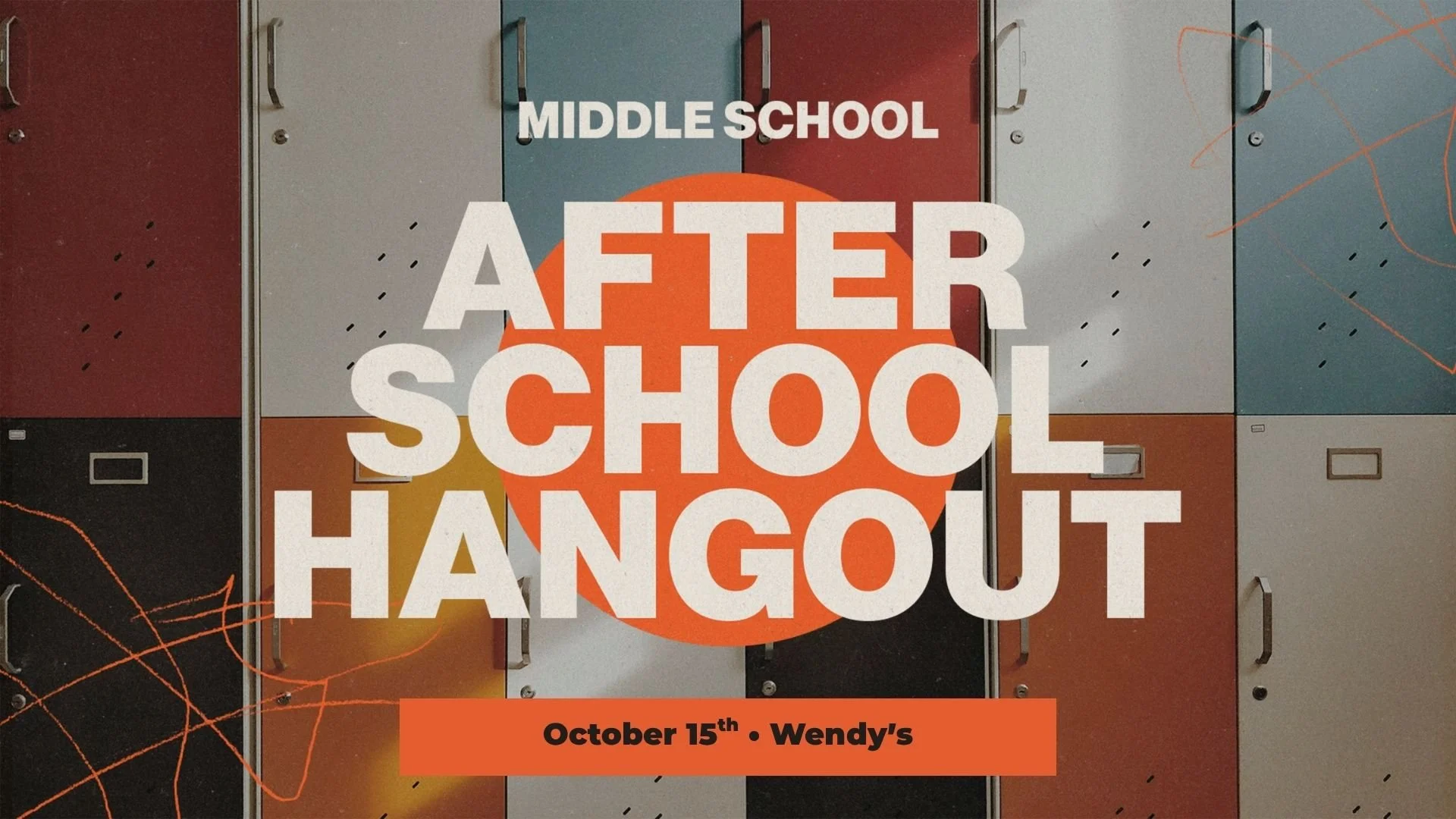 When: October 15
Where: Wendy&rsquo;s
  South Main St.
Time: 2:30-4:00pm
Pastor Stewart is so excited for After School Hangout and he wants every one of our MS students to know they are invited. It is one of his favorite ways to build the kind of com