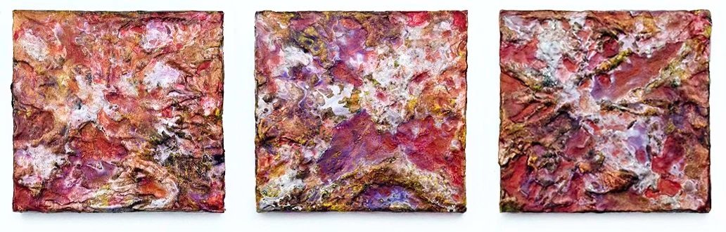 Solar Eclipse - Acrylic on Panel, total triptych size 9 x 12 inches © Maureen McCabe MA Artist