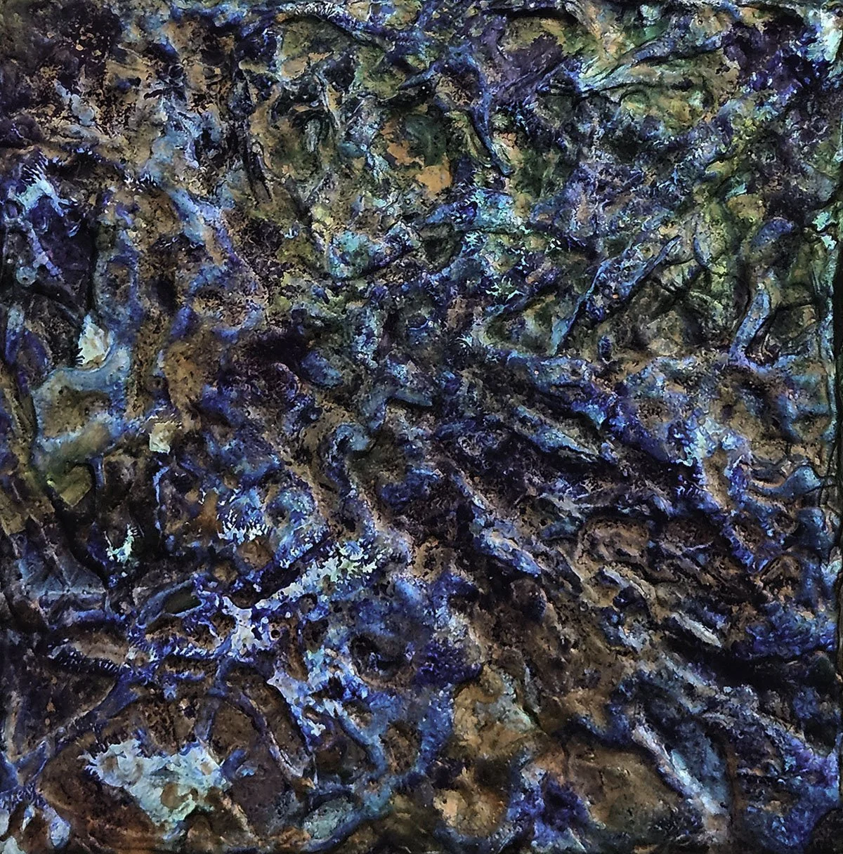 Earthly Terrain (1) - Acrylic on Panel, 6 x 6 inches © Maureen McCabe MA Artist