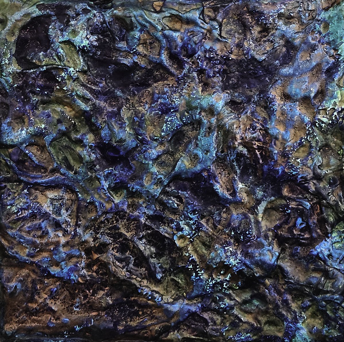 Earthly Terrain (2) - Acrylic on Panel, 6 x 6 inches © Maureen McCabe MA Artist