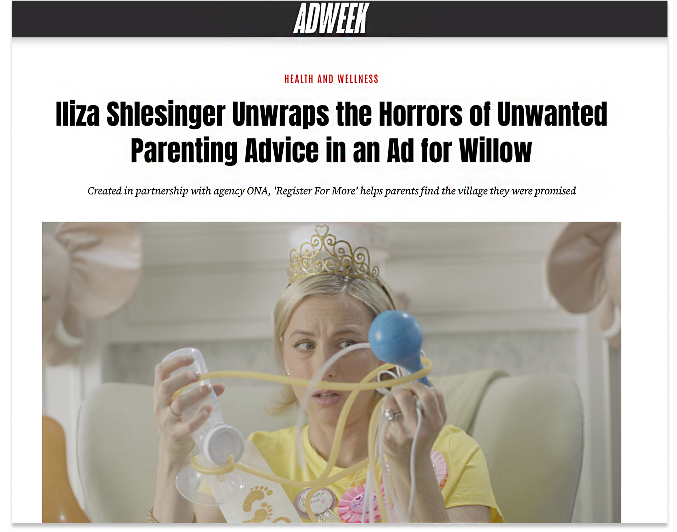 Iliza Shlesinger featured in Ad for Willow on Adweek