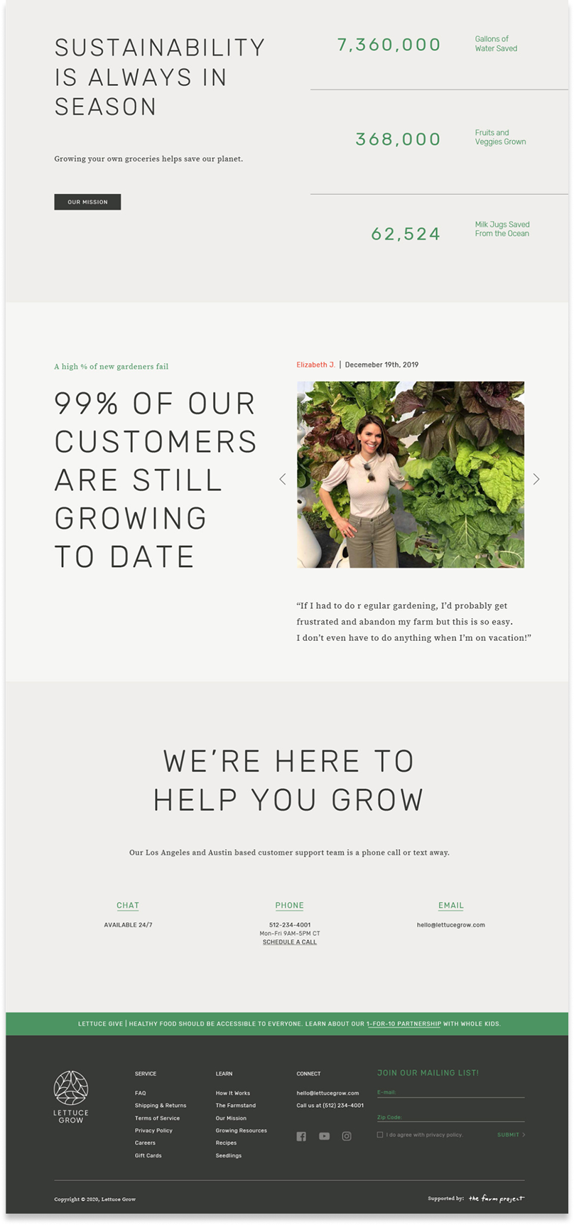 Lettuce Grow home page