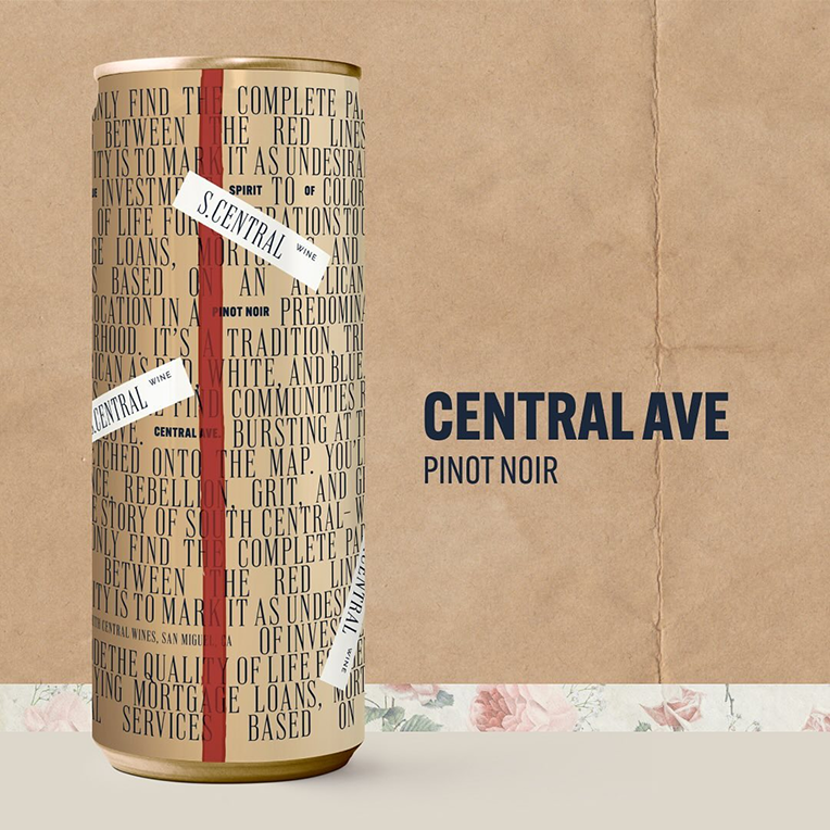 Central Ave Pinot Noir text and can