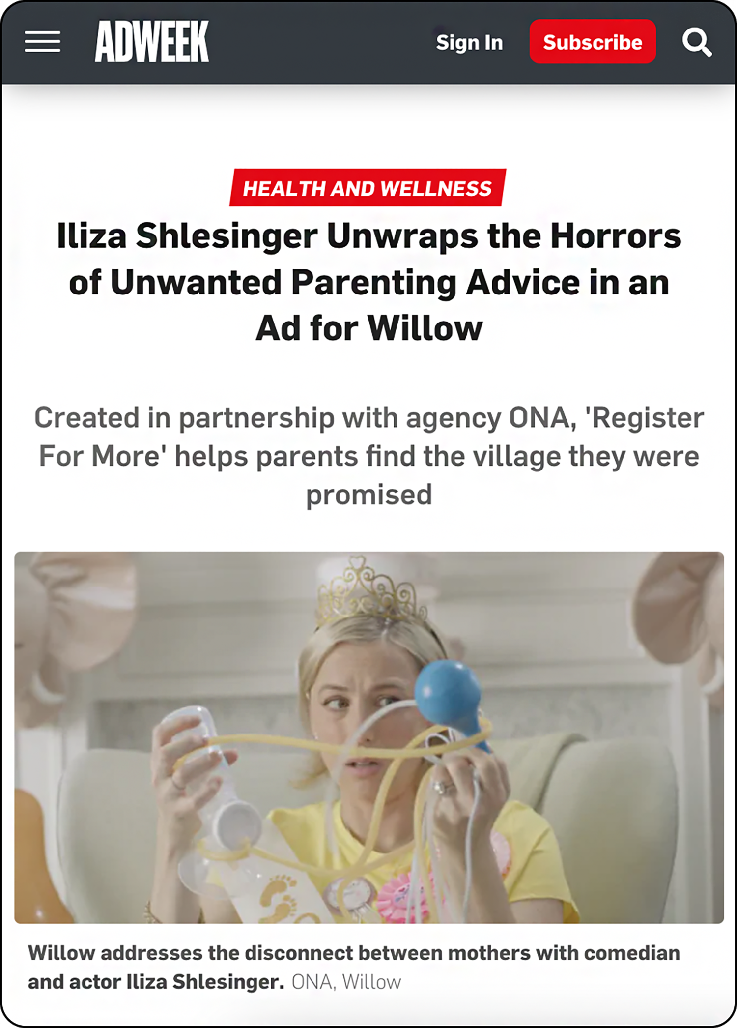 Iliza Shlesinger Unwraps the Horrors of Unwanted Parenting Advice in an Ad for Willow