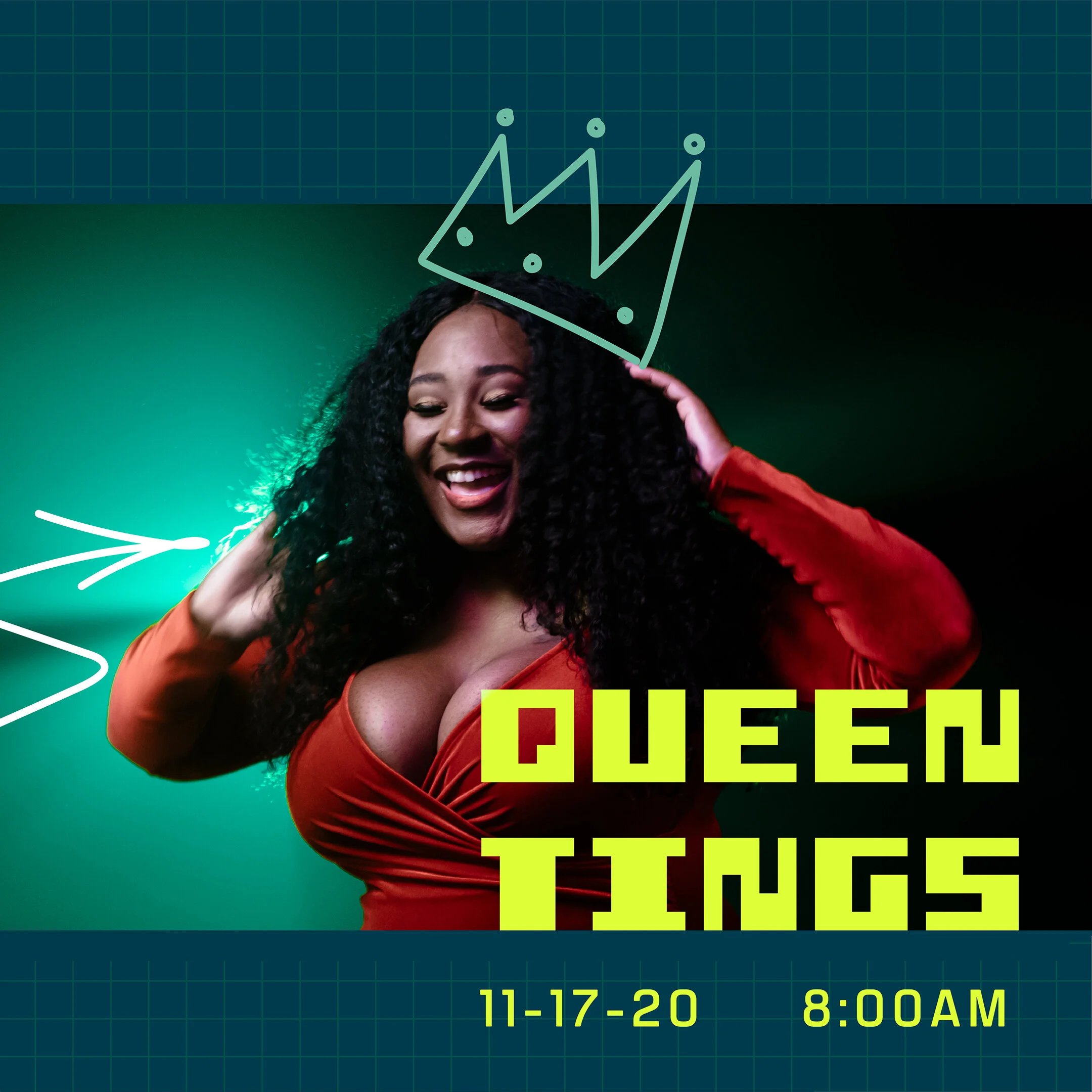 Instagram post that reads "Queen Tings"