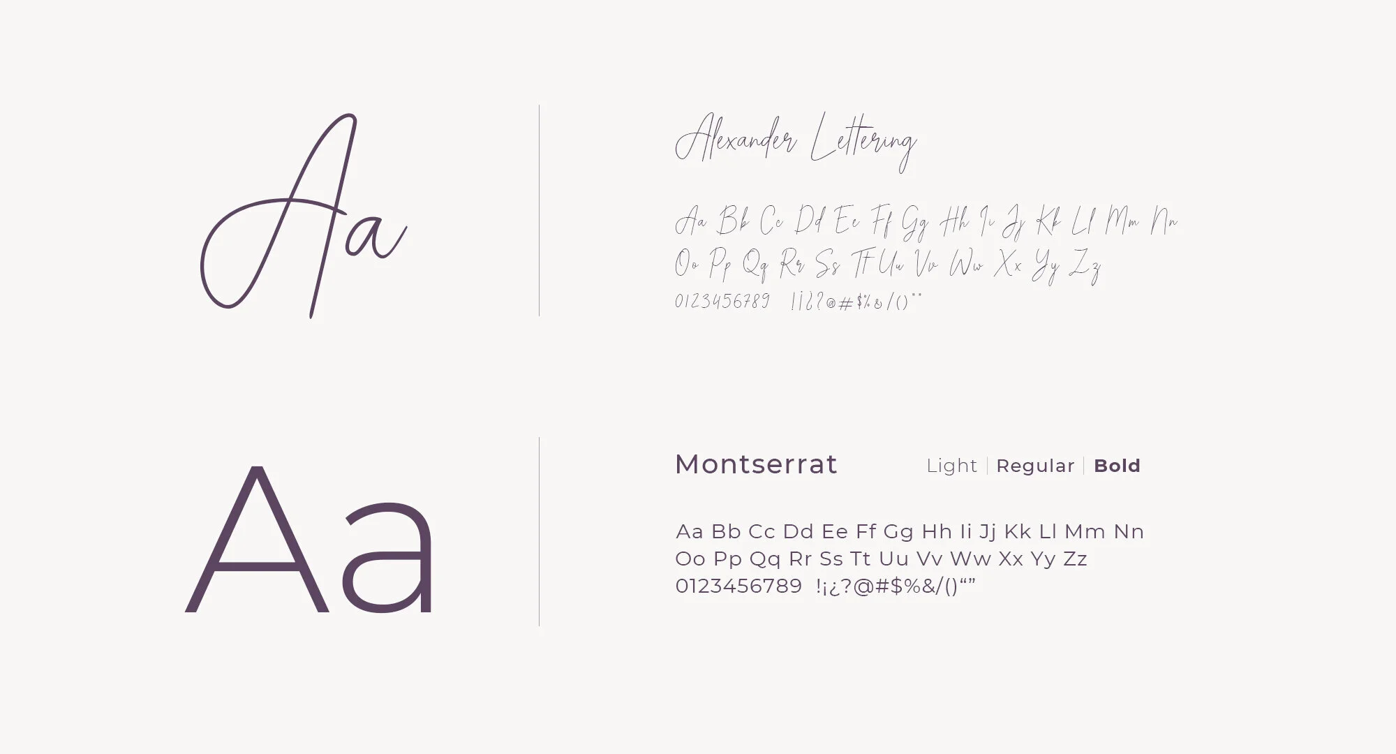 Niyama typography in Alexandra Lettering and Montserrat