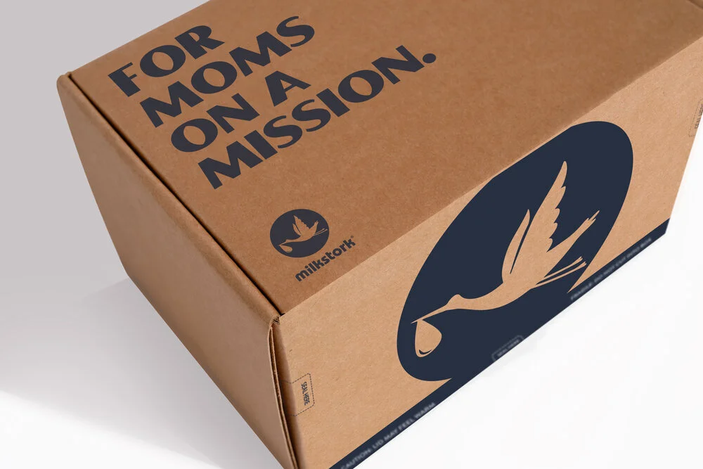 Close-up of Milkstork packaging