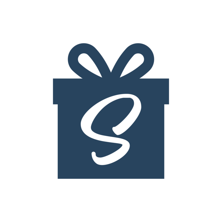 The logomark of Surprisily that is of a S in a gift box