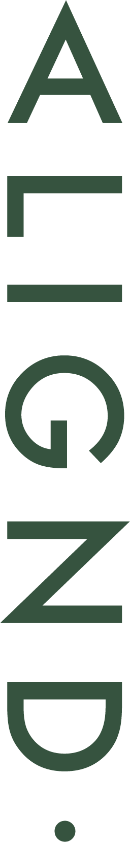 Alignd wordmark vertical in green