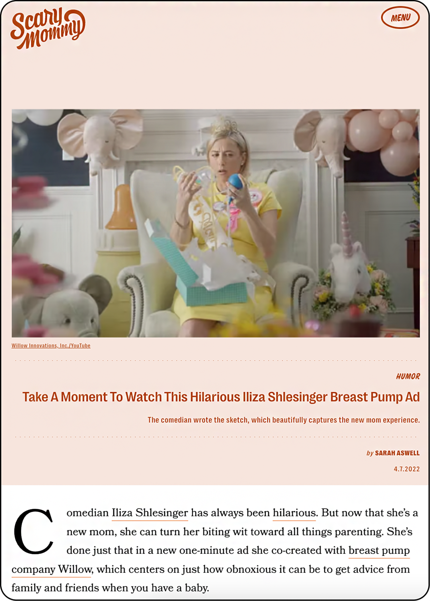 Iliza Shlesinger Breast Pump Ad