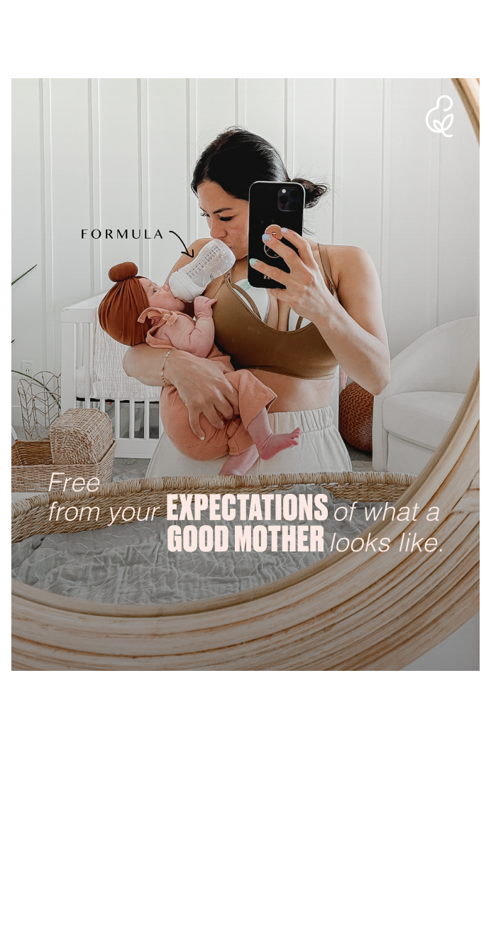 Social mock of Meili Workman with baby