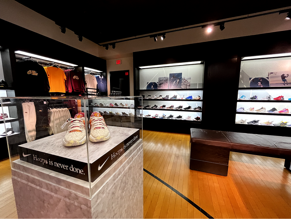 Close up of KD15 shoe in Footlocker