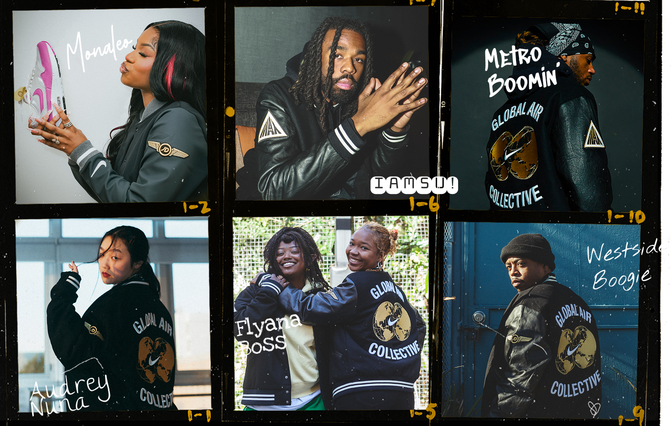 Global Air Collective collage of Monaleo, IAMSU, Metro Boomin, Audrey Nuna, Flyana Boss, and Westside Boogie