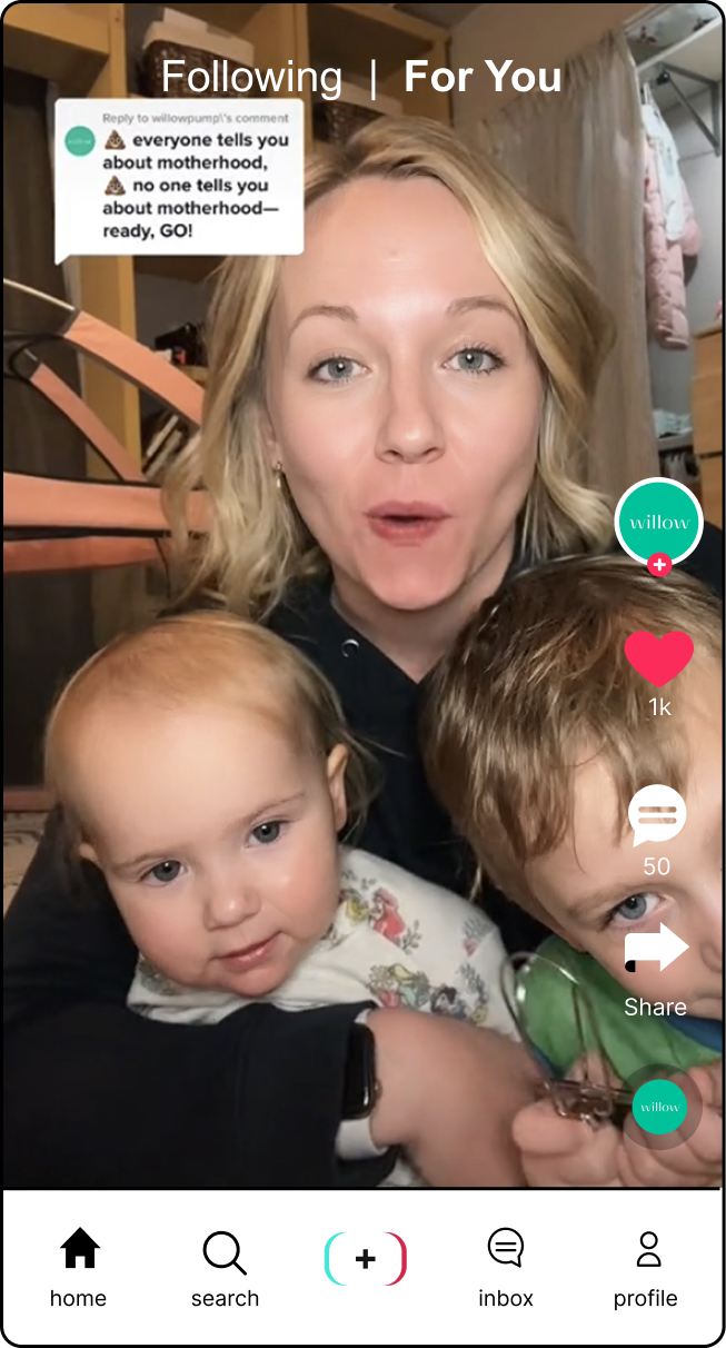 Influencer TikTok post for Willow