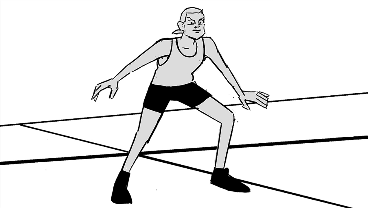 Drawing of basketball player