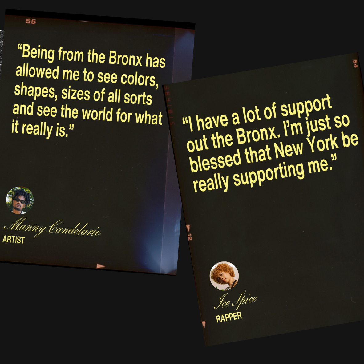 film strip of Ice Spice quote