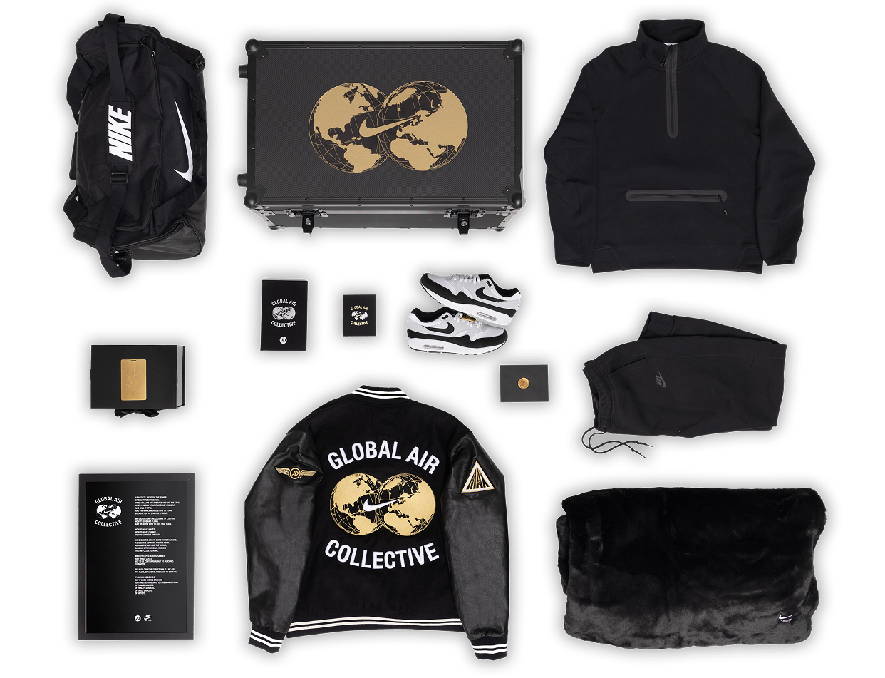 Global Air Collective seeding kit consisted of clothing, duffle bag, and global pass