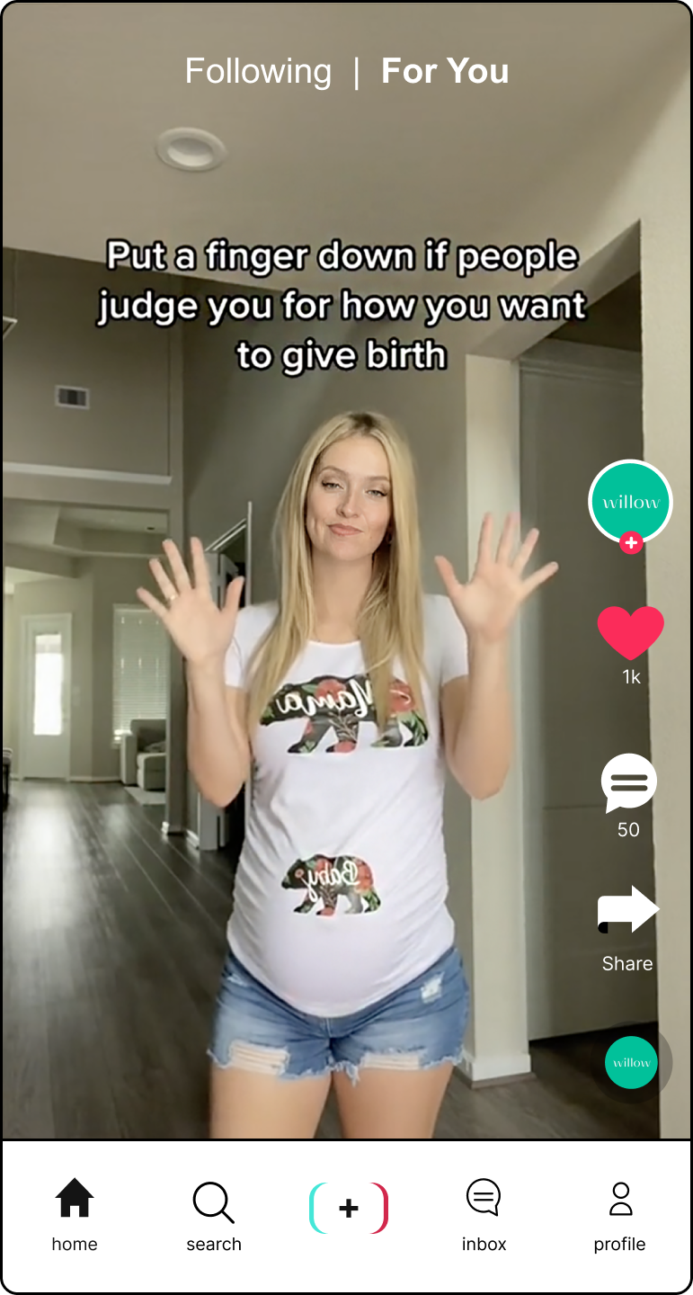 Influencer TikTok post for Willow