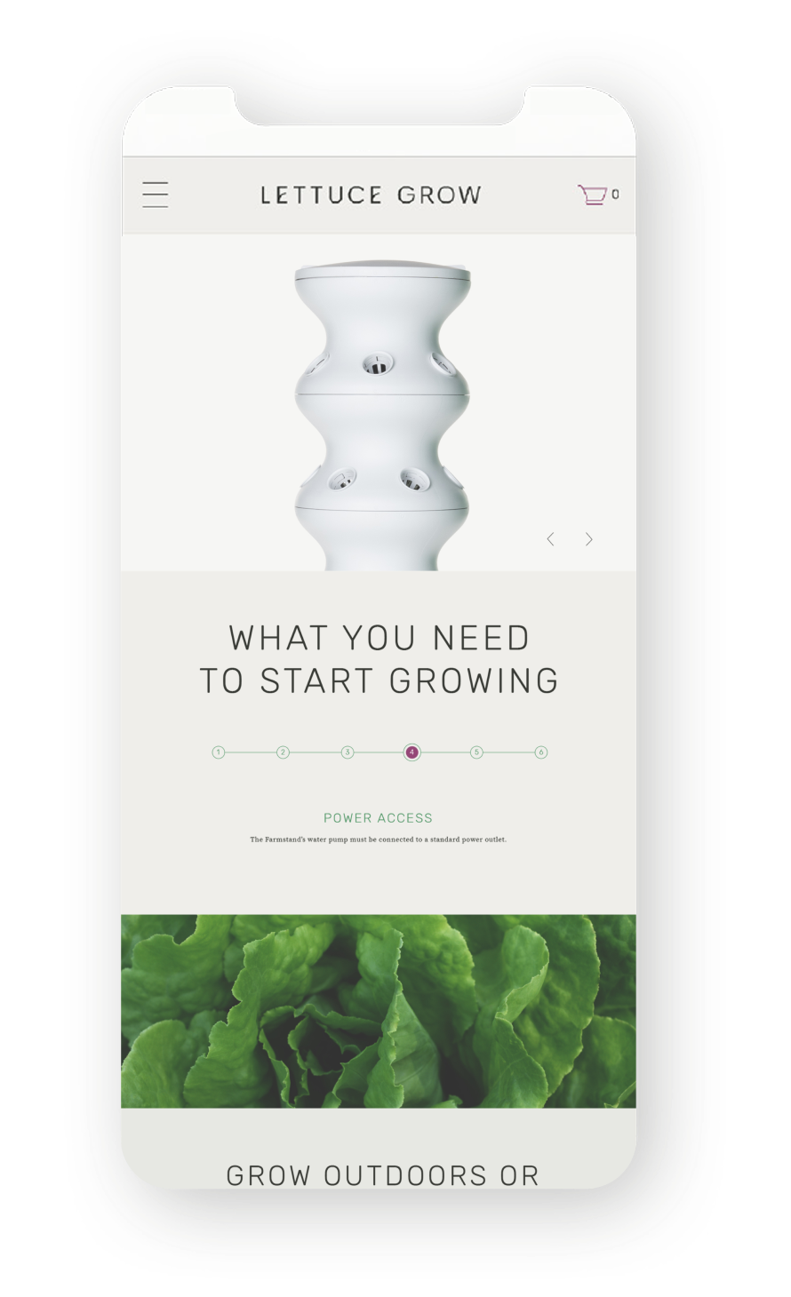 Lettuce Grow Farmstand mobile page