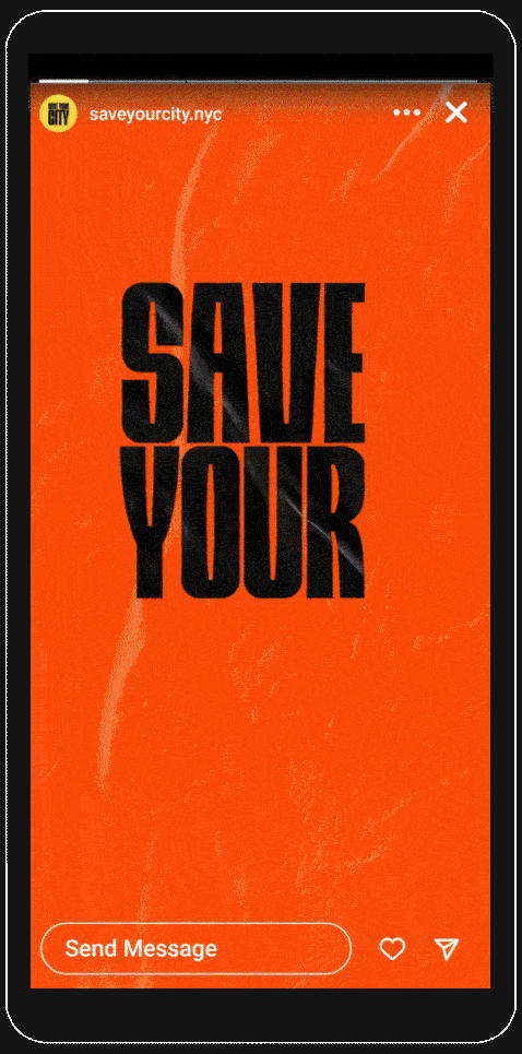 Save Your City Instagram story