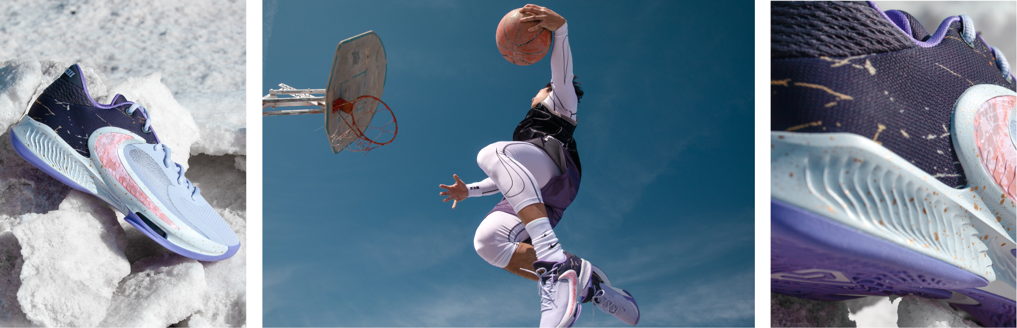 Three images of the Zoom Freak 4 shoe